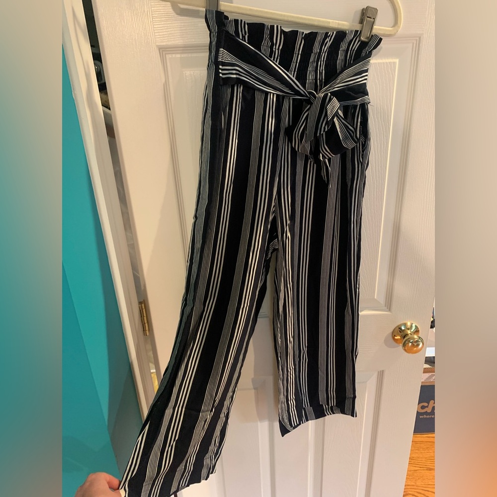 Abercrombie & Fitch striped wide leg pant